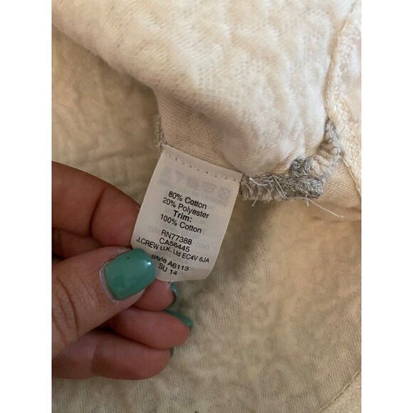 J.Crew Women’s thick grey Short Sleeve Patterned Shirt With Back Zipper sz small - Picture 7 of 9